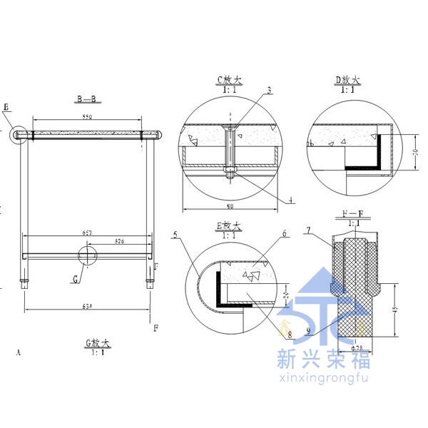 單開(kāi)門調(diào)理柜尺寸圖三